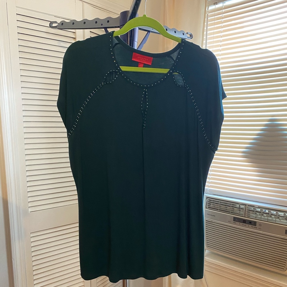 Olive Green Beaded Tee